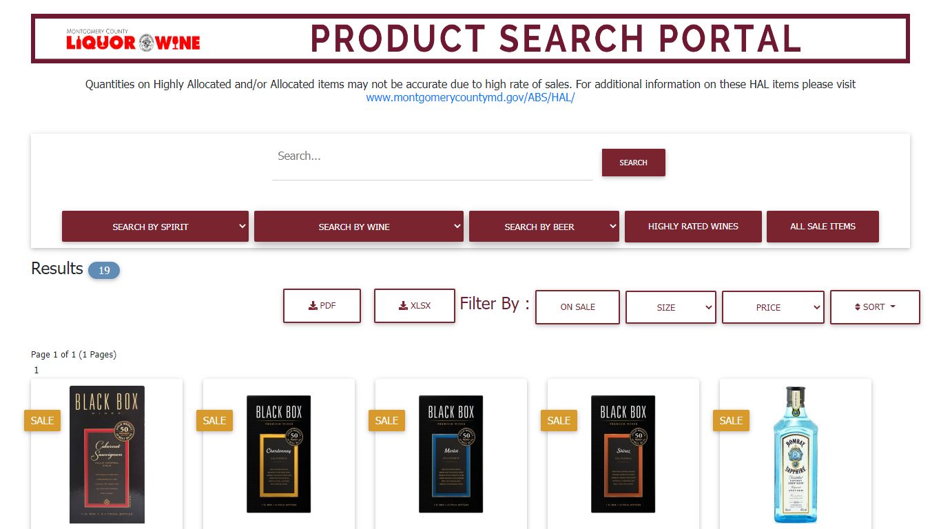 ABS Product Search - Montgomery County, Maryland